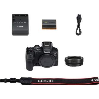 Bezspoguļa kameras - Canon EOS R7 ar Mount Adapter EF-EOS R - perc šodien veikalā un ar piegādi