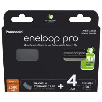 Batteries and chargers - Rechargeable batteries Panasonic ENELOOP Pro BK-3HCDEC4BE , 2500 mAh, 500 (4xAA) with box BOOM - buy today in store and with delivery
