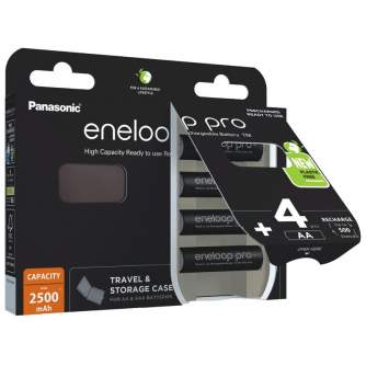 Baterijas, akumulatori un lādētāji - Rechargeable batteries Panasonic ENELOOP Pro BK-3HCDEC4BE , 2500 mAh, 500 (4xAA) with box B