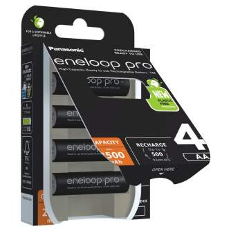 Batteries and chargers - Rechargeable batteries Panasonic ENELOOP Pro BK-3HCDE/4BE, 2500 mAh, 500 (4xAA) - quick order from manufacturer
