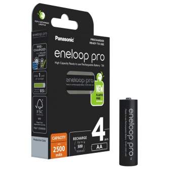 Batteries and chargers - Rechargeable batteries Panasonic ENELOOP Pro BK-3HCDE/4BE, 2500 mAh, 500 (4xAA) - buy today in store and with delivery