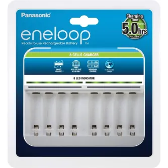 Baterijas, akumulatori un lādētāji - Panasonic Eneloop BQ-CC63E astoņvietīgs AA/AAA Ni-MH akumulatoru lādētājs, balts - perc šodien Master Foto veikalā un ar piegādi Profesionāļu labākā izvēle