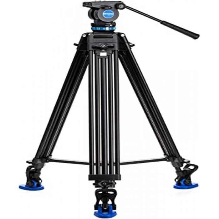 Video Tripods - Benro KH26P Video Tripod with Head, 11lb Payload, Continuous Pan Drag, Anti-Rotation Camera Plate - buy today in store and with delivery
