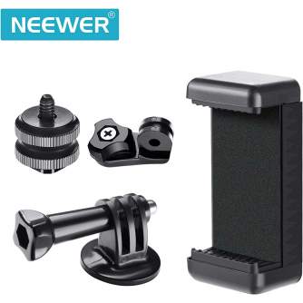Telefona turētājs - NEEWER Phone Holder / Hot Shoe Mount Adapter Kit Compatible with Action Camera GoPro Hero 11 10 9 8 7 6 5, DJI OSMO .. - ātri pasūtīt no ražotāja