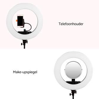 Ring Light - Caruba Round Vlogger 18 inch LED Set Economy with Bag - Black - quick order from manufacturer