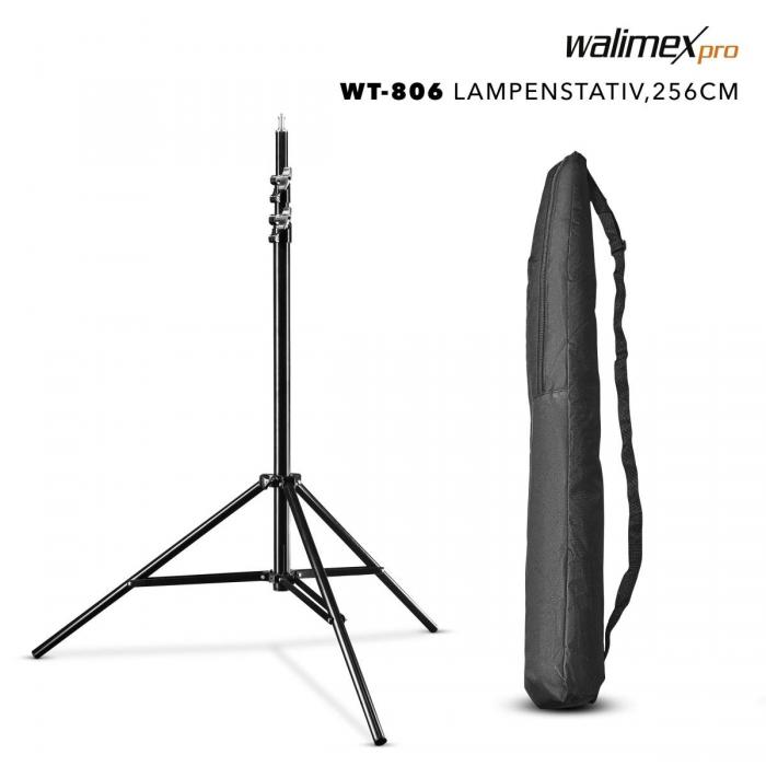 Statīvi apgaismojumam - Walimex pro WT-806 gaismu statīvs, 256cm / 6kg kravnesība / 3 sekcijas - perc šodien veikalā un ar piegādi