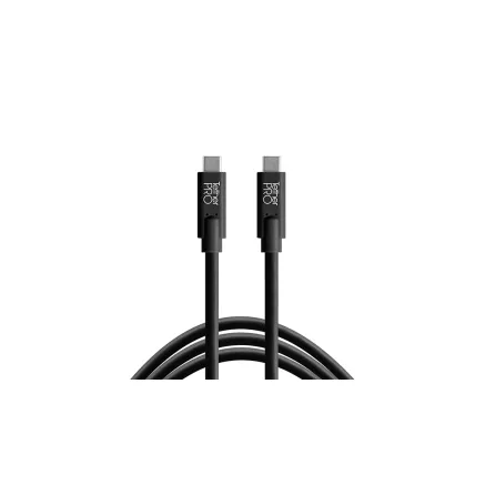 Tether Tools USB-C to USB-C Right Angle 4.6m Pro Black Straight to Right CUC15RT-BLK