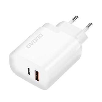 For smartphones - Dudao A6XSEU USB + USB-C Charger QC3.0 PD 22.5W (White) - quick order from manufacturer
