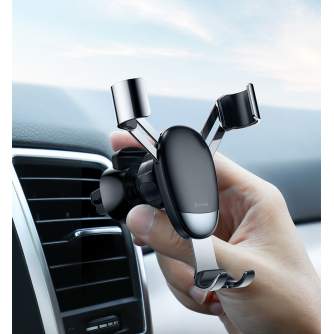 Smartphone Holders - Gravity car holder Baseus, aluminium (black) - buy today in store and with delivery