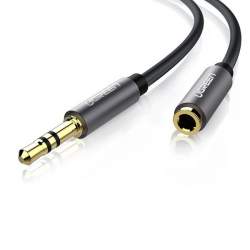 Audio vadi, adapteri - UGREEN AV118 AUX ligzdas audio pagarinātājs 3.5 mm, 2m (melns) - perc šodien veikalā un ar piegādi
