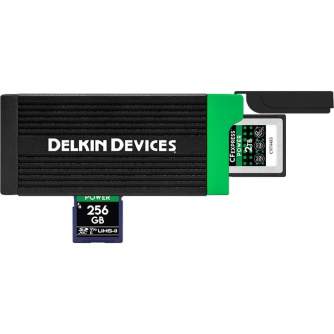 DELKIN Cardreader CFexpress Type B & SD UHS-II (Type C to C & Type C to A Cables)