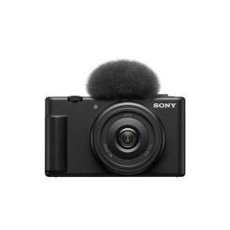 Kompaktkameras - Sony ZV-1F Black Digital Vlog camera 20mm F2.0 - perc šodien veikalā un ar piegādi