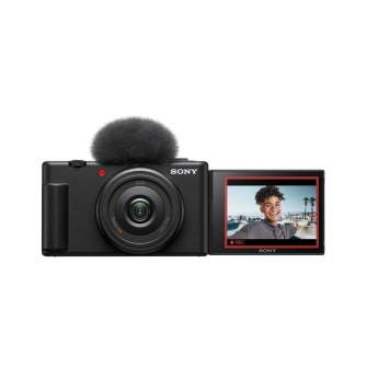 Kompaktkameras - Sony ZV-1F Black Digital Vlog camera 20mm F2.0 - perc šodien veikalā un ar piegādi