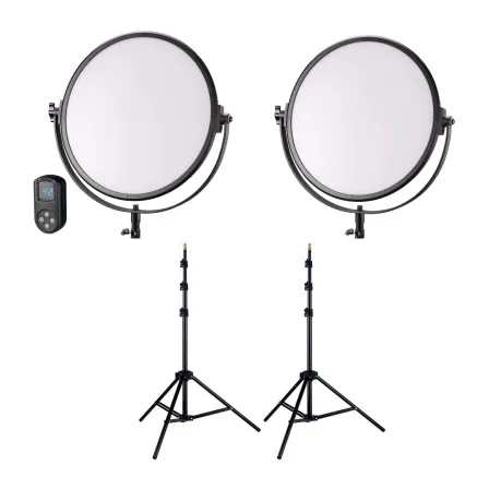 2x200W Bresser BR-S200B Bi-Color Soft LED photo-video Light Round rental