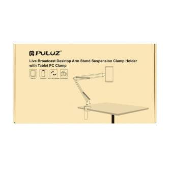 Jaunums - Puluz galda statīvs ar tālruņa/planšetdatora turētāju (melns) - ātri pasūtīt no ražotāja