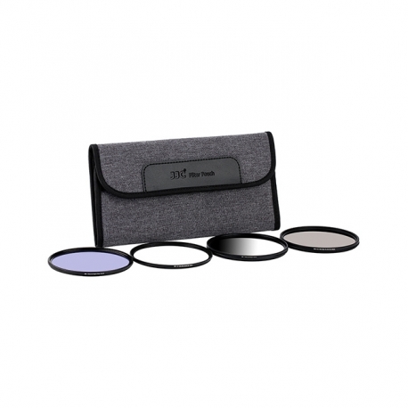 Filtru somiņa, kastīte - JJC FP-K4L pelēkā filtra maсiņš satur 4 filtrus līdz 82 mm - perc šodien veikalā un ar piegādi