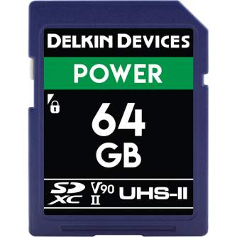 Atmiņas kartes - DELKIN SD POWER 2000X UHS II U3 V90 R300 W250 64GB DDSDG200064G - ātri pasūtīt no ražotāja