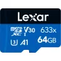 Atmiņas kartes - LEXAR 633X microSDHC/SDXC (V30) R95/W45 64GB bez adaptera - ātri pasūtīt no ražotāja