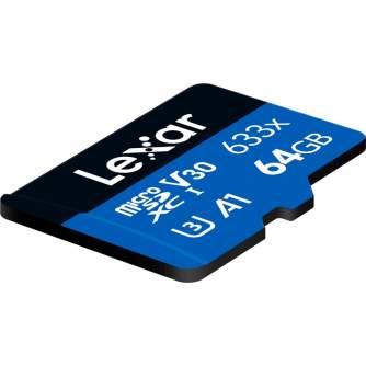 Atmiņas kartes - LEXAR 633X microSDHC/SDXC (V30) R95/W45 64GB bez adaptera - ātri pasūtīt no ražotāja