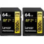 Memory Cards - LEXAR Pro 1800x SDXC U3 (V60) UHS-II R270/W180 64GB - 2pack - quick order from manufacturer Best choise selected by experts