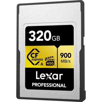 Atmiņas kartes - LEXAR CFexpress Pro Gold R900/W800 (VPG400) 320GB (Type A) - купить сегодня в магазине и с доставкой