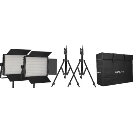 KIT NANLITE 2 LIGHT KIT 1200DSA W CARRY CASE LIGHT STAND 118990