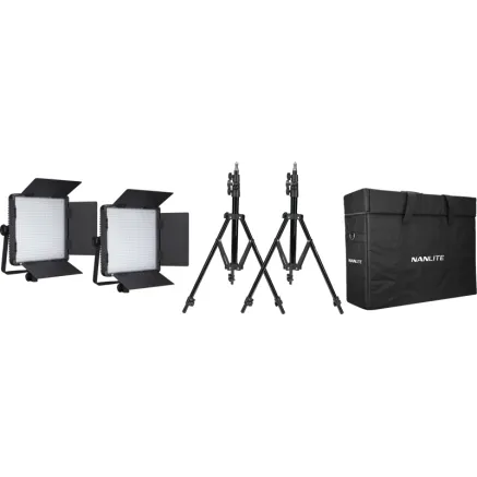 KIT NANLITE 2 LIGHT KIT 600DSA W CARRY CASE LIGHT STAND 118993