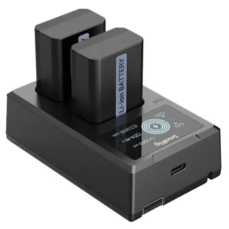 Зарядный комплект SmallRig NP-FW50 с двумя литий-ионными батареями емкостью 1030 мАч, USB-A и USB-C интерфейсами, LCD-дисплеем для отображения статуса зарядки, предназначен для камер Sony Alpha и NEX серии