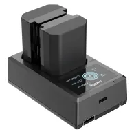 Зарядное устройство SmallRig 3824 NP-FZ100 для двух аккумуляторов с двумя литий-ионными батареями ёмкостью 2040 мАч, цифровым LCD-дисплеем для информации о зарядке и встроенным USB-A кабелемЗарядное устройство SmallRig 3824 NP-FZ100 для двух аккумуляторов с двумя литий-ионными батареями ёмкостью 2040 мАч, цифровым LCD-дисплеем для информации о зарядке и встроенным USB-A кабелем