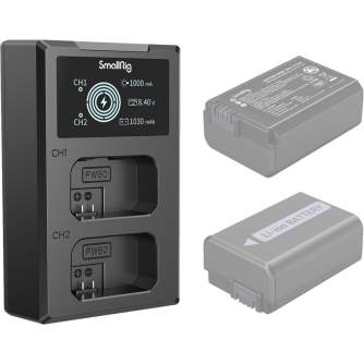 Kameras bateriju lādētāji - SMALLRIG 4081 BATTERY CHARGER FOR NP-FW50 BATTERIES 4081 - купить сегодня в магазине и с доставкой