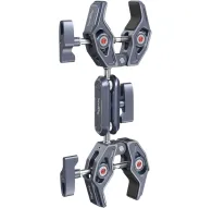 SmallRig 4103 Super Clamp ar dubultiem vērša formas knaģiem, izgatavots no lidmašīnu alumīnija sakausējuma un nerūsējošā tērauda, ar 3/8-16 vītņotiem caurumiem un ARRI saderību, nodrošinot drošu kameru, mikrofonu un piederumu stSmallRig 4103 Super Clamp ar dubultiem vērša formas knaģiem, izgatavots no lidmašīnu alumīnija sakausējuma un nerūsējošā tērauda, ar 3/8-16 vītņotiem caurumiem un ARRI saderību, nodrošinot drošu kameru, mikrofonu un piederumu st
