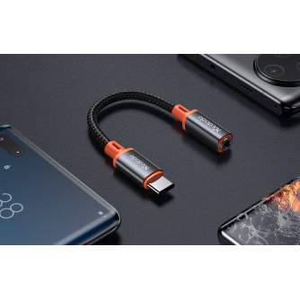 Провода, кабели - Аудиоадаптер Mcdodo CA-7561 USB-C на мини-разъем AUX 3,5 мм, ЦАП, 0,11 м (черный - купить сегодня в магазине и