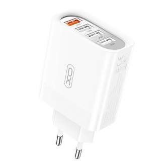 Baterijas, akumulatori un lādētāji - XO L100 USB QC 3.0 + 3x USB 2.4A зарядное устройство (белое) - купить сегодня в магазине и 