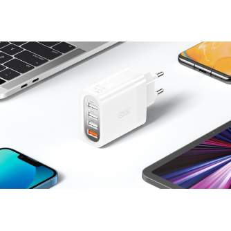 Baterijas, akumulatori un lādētāji - XO L100 USB QC 3.0 + 3x USB 2.4A tīkla lādētājs (balts) - perc šodien veikalā un ar piegādi