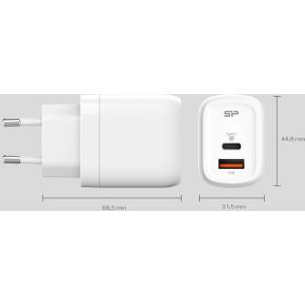 Viedtālruņiem - Silicon Power charger USB-C/USB QM25 30W, white SP30WASYQM252PCW - ātri pasūtīt no ražotāja