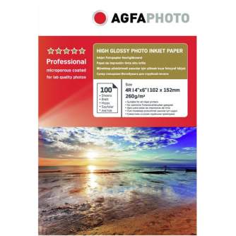 Photo paper for printing - Agfaphoto photo paper Professional Glossy 10x15cm 260g 100 sheets AP260100A6N - quick order from manufacturer