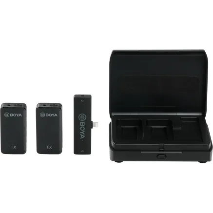 BY-XM6-K4 - 2.4GHz Dual-channel Wireless Microphone iOS/Lightning devices 1+2 w/ charging box