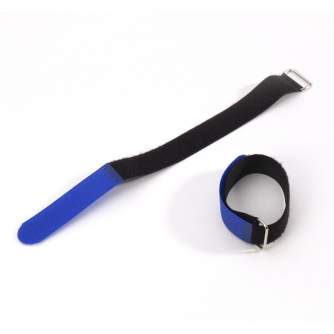 Аксессуары для фото студий - Hook and Loop Cable Tie 20cm Blue x 10pcs - быстрый заказ от производителя