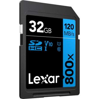 Atmiņas kartes - LEXAR PROFESSIONAL 32GB 800x SDHC UHS-I cards, C10 V10 U1, R120/45MB - perc šodien veikalā un ar piegādi