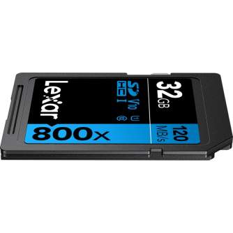 Atmiņas kartes - LEXAR PROFESSIONAL 32GB 800x SDHC UHS-I cards, C10 V10 U1, R120/45MB - perc šodien veikalā un ar piegādi