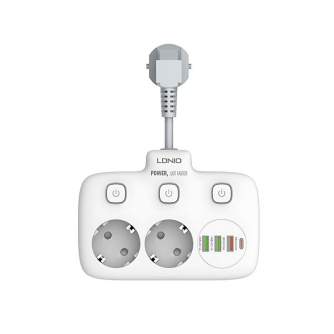Kameras bateriju lādētāji - Ldnio SE2435 power strip with USB charger - ātri pasūtīt no ražotāja