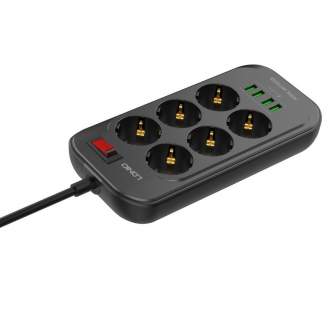 Chargers for Camera Batteries - Power strip Ldnio SE6403 with USB charger - quick order from manufacturer