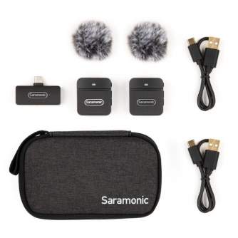 Беспроводные петличные микрофоны - SARAMONIC BLINK 100 B6 (TX+TX+RX UC) 2 TO 1, 3.5mm 2,4 GHz wireless system - купить сегодня 