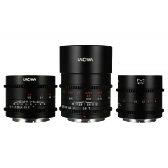 CINEMA objektīvi - Laowa Lens Kit Venus Optics Cine Prime Wide, Macro for Micro 4/3 10mm T2.1, 17mm T1.9, 50mm T2.9 - ātri pasūtīt no ražotāja