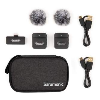 Беспроводные петличные микрофоны - Saramonic Blink100 B4 wireless audio transmission kit (RXDI + TX + TX) for Lightning iPhone -