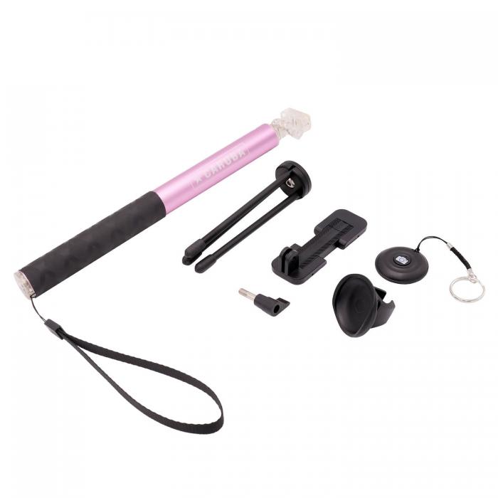Sortimenta jaunumi - Caruba Selfie Stick Large Bluetooth - Pink - ātri pasūtīt no ražotāja