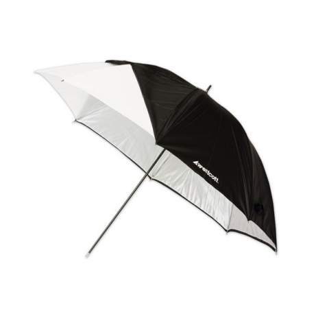 Зонты - Westcott 60"/152cm Paraplu Optisch Wit Satijn met Afneembare Zwarte Cover 2021 - быстрый заказ от производителя