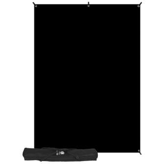 Fonu komplekti ar turētāju - Westcott X-Drop Wrinkle-Resistant Backdrop - Rich Black Kit (5 x 7) - ātri pasūtīt no ražotāja