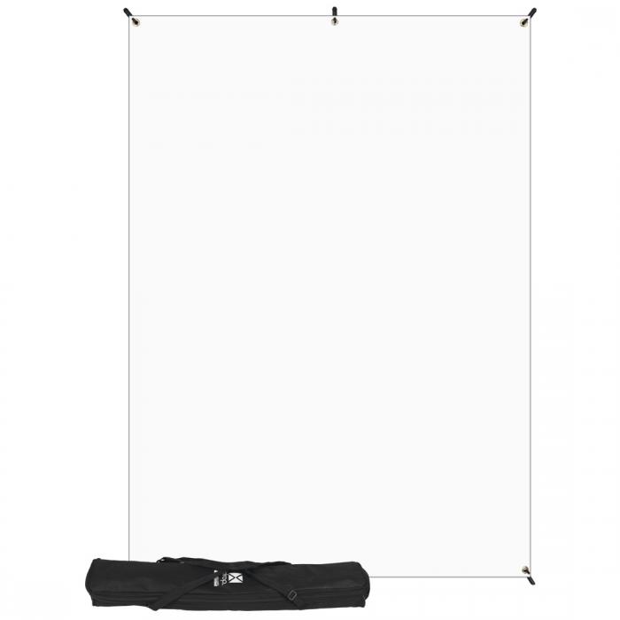Fonu komplekti ar turētāju - Westcott X-Drop Wrinkle-Resistant Backdrop - High-Key White Kit (5 x 7) - ātri pasūtīt no ražotāja