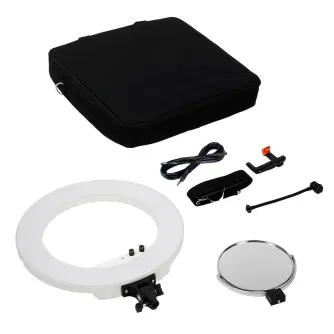 New products - Caruba Round Vlogger 18 inch LED Set PRO met Tas - Wit - quick order from manufacturer